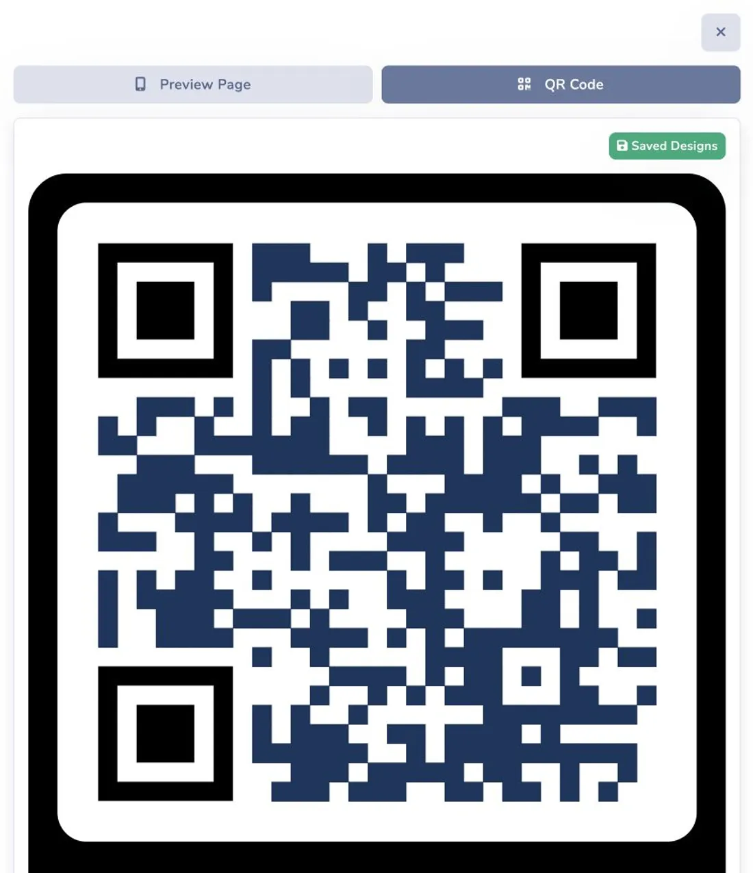 Styled QR.io code preview